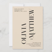 Ivoor minimalistische foto bruiloft verlovingsfees kaart (Voorkant)