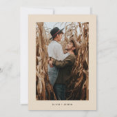 Ivoor minimalistische foto bruiloft verlovingsfees kaart (Achterkant)