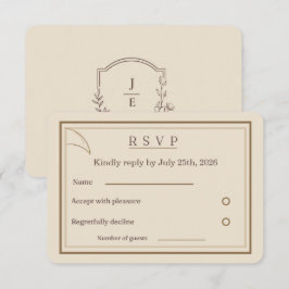 Ivoor Minimalistische Trouw RSVP Kaart | Overeenko