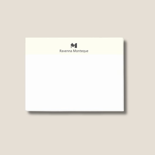 Ivoor Moderne Gepersonaliseerde Naam Letter Monogr Post-it® Notes