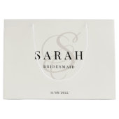 Ivoor Monogram Gepersonaliseerd Bruidsmeisje Groot Cadeauzakje (Voorkant)