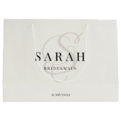 Ivoor Monogram Gepersonaliseerd Bruidsmeisje Groot Cadeauzakje (Achterkant)