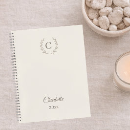 Ivoor Monogram Persoonlijk Quiet Luxury Dagboek Notitieboek