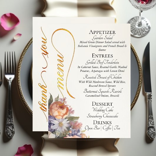 Ivoor - Monogram, Veldbloemen & Dank je wel  Menu
