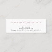 Ivoor Monogram Waterverf Bloemen Bruiloft Planner Mini Visitekaartje (Achterkant)