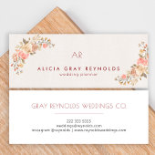 Ivoor Monogram Waterverf Bloemen Bruiloft Planner Mini Visitekaartje