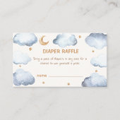 Ivoor Moon Stars Twinkle Luier Raffle Baby shower Informatiekaartje (Voorkant)