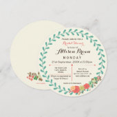 ivoor - munt koraal floraal vrijgezellenfeest nodi kaart (Voorkant / Achterkant)