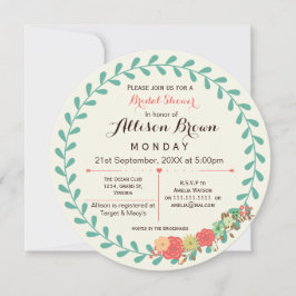 ivoor - munt koraal floraal vrijgezellenfeest nodi kaart