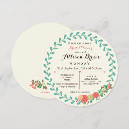 ivoor - munt koraal floraal vrijgezellenfeest nodi kaart