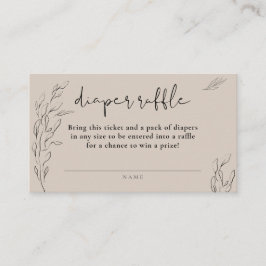 ivoor - neutraal minimaal floreel eenvoudig diaper informatiekaartje