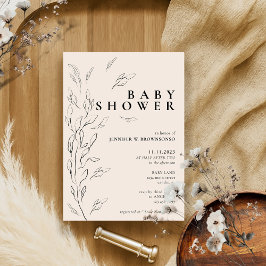 ivoor neutrale minimale bloem eenvoudige baby show kaart