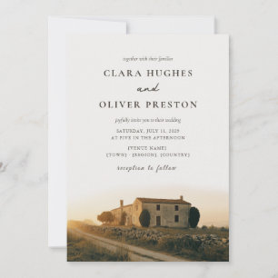 Ivoor Olijf Terracotta Serif Script Toscaanse Trou Kaart
