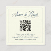 Ivoor omlijst Italiaanse elegantie | RSVP met QR-c Informatiekaartje (Voorkant)
