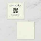 Ivoor omlijst Italiaanse elegantie | RSVP met QR-c Informatiekaartje (Voorkant / Achterkant)