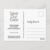 Ivoor & Paarse Hydrangea | Paarse Save the Date Briefkaart (Achterkant)