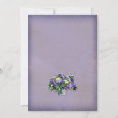Ivoor & Paarse Hydrangea's | Paarse Bruiloft Kaart (Achterkant)