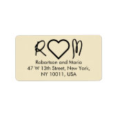 Ivoor parel Koppel Monogram Hart Retouradres Etiket (Voorkant)