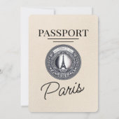 Ivoor Parijs Paspoort Bruiloft Kaart (Achterkant)