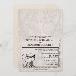 Ivoor Parijs Paspoort Bruiloft Kaart