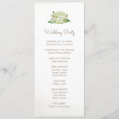 Ivoor Pioen Waterverf Bloemen Trouwceremonie Programmakaart (Achterkant)