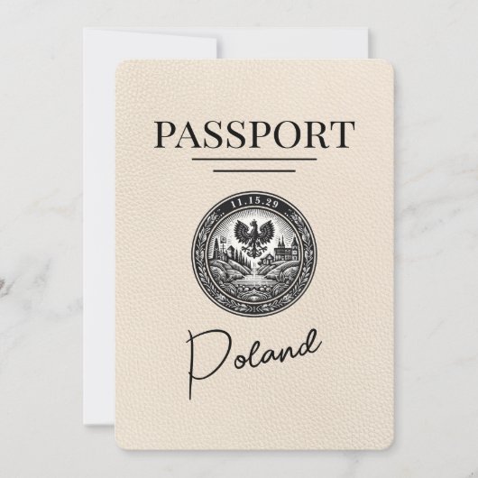 Ivoor Polen Paspoort Bewaar de datum Save The Date (Voorkant)