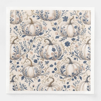 Ivoor Pompoen Chinoiserie Bloemmotief in Vintage C Servet