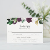 Ivoor Pruim Bloemen Bruiloft RSVP Maaltijd Keuze K (Staand voorkant)