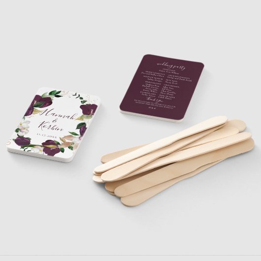 Ivoor pruim bloemenkrans bruiloft handwaaier (Niet-gemonteerd)