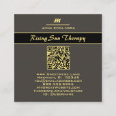 *~* Ivoor QR Agaat Mauve Goud Glitter Initiaal AP6 Vierkante Visitekaartje (Achterkant)