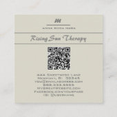 *~* Ivoor QR Agate Mauve Luxe Glitter Initiaal AP6 Vierkante Visitekaartje (Achterkant)