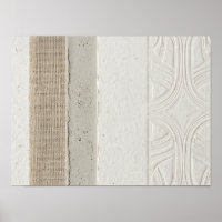 Ivoor reliëf textiel en papier paneel poster