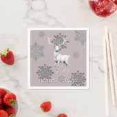 Ivoor Rendier Kerstfeest | Roze Servet (Insitu)