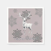 Ivoor Rendier Kerstfeest | Roze Servet (Voorkant)