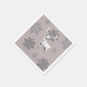 Ivoor Rendier Kerstfeest | Roze Servet (Hoek)