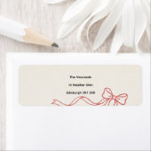 Ivoor Rode Lint Boog Retouradres Labels (Insitu)
