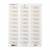 Ivoor Rode Lint Boog Retouradres Labels (Full Sheet)