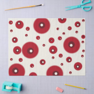 Ivoor Rode Stippen Funky Patroon Decoupage Tissuepapier
