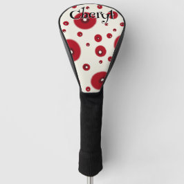 Ivoor Rode Stippen Funky Whimsical Cirkel Patroon  Golfheadcover