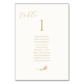 Ivoor | Roos bruiloft gastenlijst tafelnummer (Voorkant)
