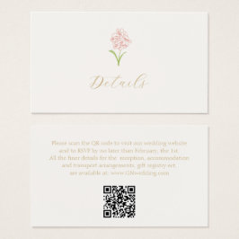 Ivoor Roos Gift Registry Wedding Enclosure Kaart