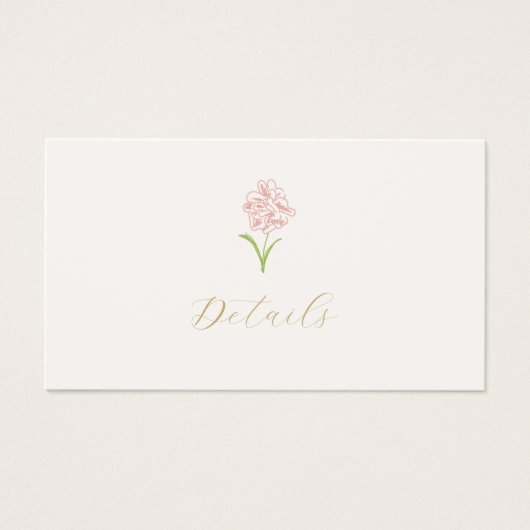 Ivoor Roos Gift Registry Wedding Enclosure Kaart (Voorkant)