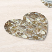 Ivoor Roos Patroon – Elegante Bloemkunst Kartonnen Onderzetters (Gekanteld)