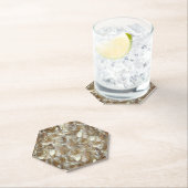 Ivoor Roos Patroon – Elegante Bloemkunst Kartonnen Onderzetters (Insitu)