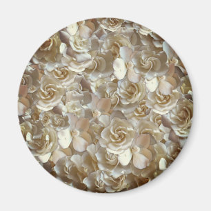 Ivoor Roos Patroon – Elegante Bloemkunst Magneet