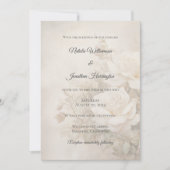 Ivoor Roos Silhouet Elegant Bruiloft Kaart (Voorkant)