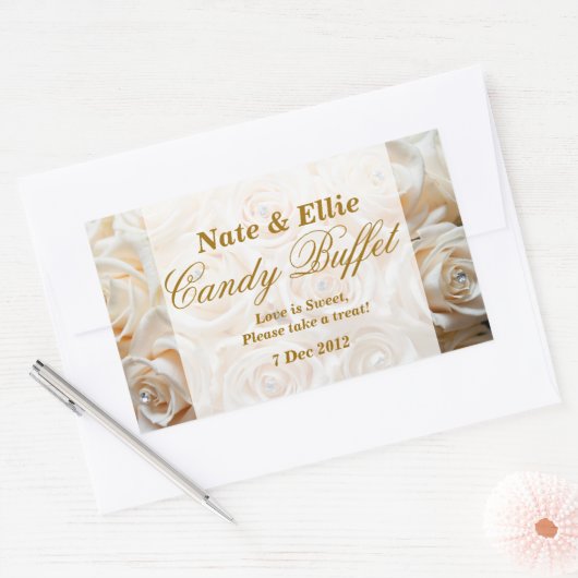 Ivoor Roos Snoep Buffet Sticker (Envelop)