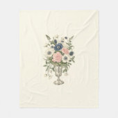  ivoor roze blauw mauve groene bloemen fleece deken (Voorkant)