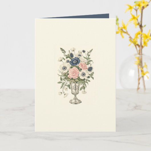 ivoor roze blauw mauve groene bloemen kaart (Gele Bloem)