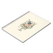 ivoor roze blauw mauve groene bloemen notitieboek (Linkerzijde)